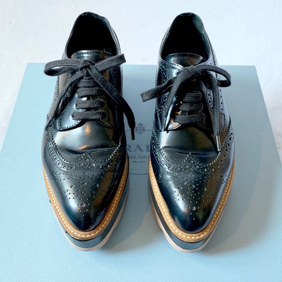 prada oxford platform shoes